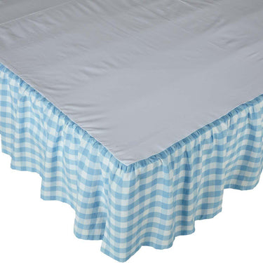 Annie Buffalo Blue Check King Bed Skirt 78x80x16 VHC Brands - The Fox Decor